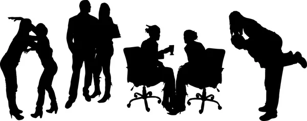 Vector Silhouettes of businesspeople — Stock Vector