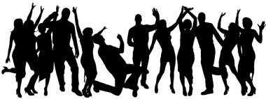 insanlar dans siluetleri vektör.
