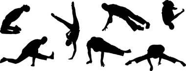 insanlar dans siluetleri vektör.