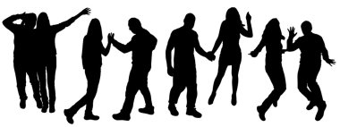 insanlar dans siluetleri vektör.