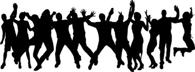 insanlar dans siluetleri vektör.