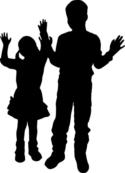 Illustrazione vettoriale con silhouette familiari . — Vettoriale Stock
