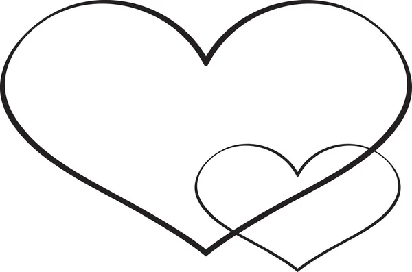 Illustration vectorielle de silhouette de coeur . — Image vectorielle