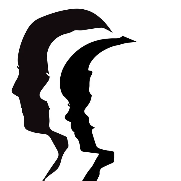 Aile siluetleri ile vektör çizim.