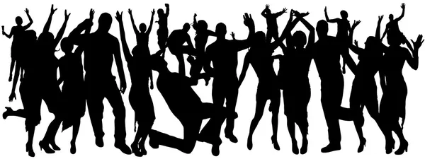 Vector silhouettes of dancing people. — Stock Vector