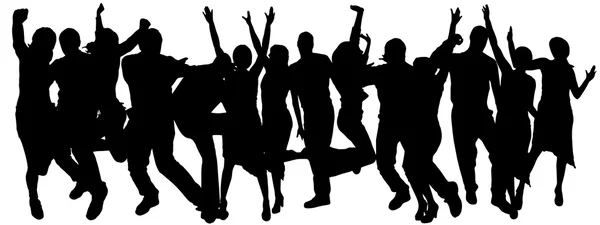 Vector silhouettes of dancing people. — Stock Vector