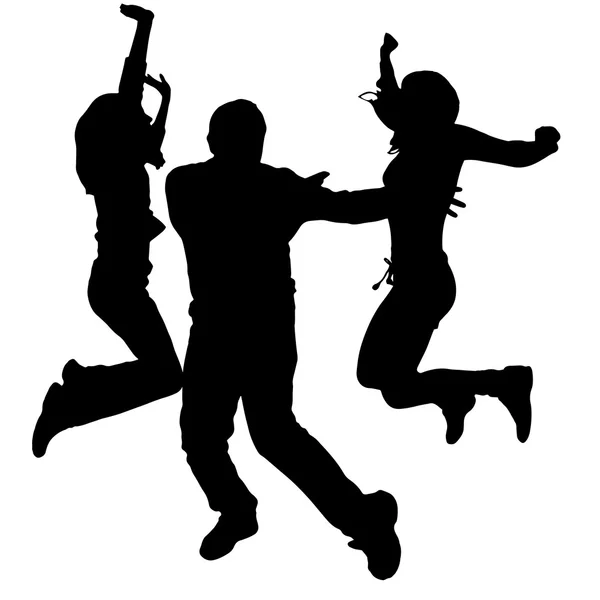 Silhouette vettoriali di persone che ballano . — Vettoriale Stock