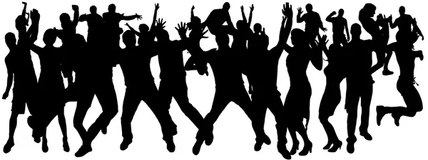 Vector silhouetten van mensen dansen. — Stockvector