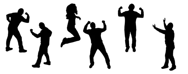 Vector silhouetten van mensen dansen. — Stockvector