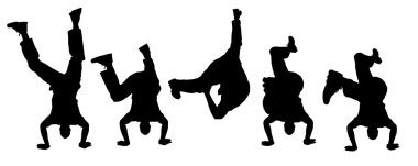 insanlar dans siluetleri vektör.