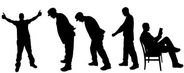 vector silhouette men clipart