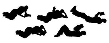 vektör siluet okuma