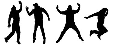 insanlar dans siluetleri vektör.