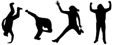 insanlar dans siluetleri vektör.