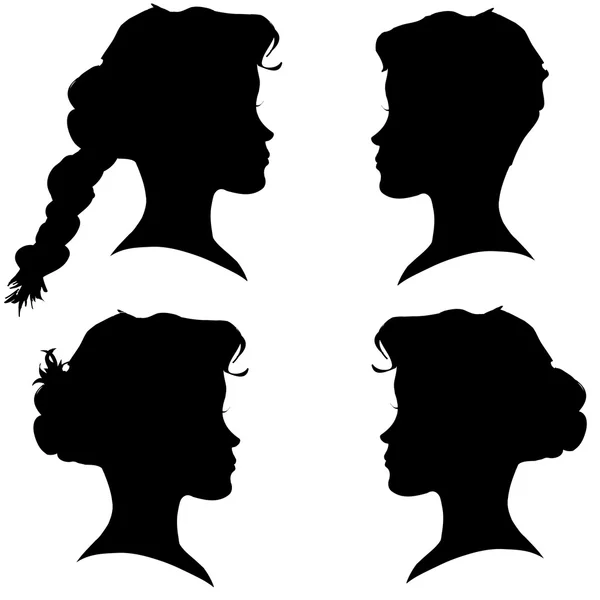 Silhouette women face — Stock Vector