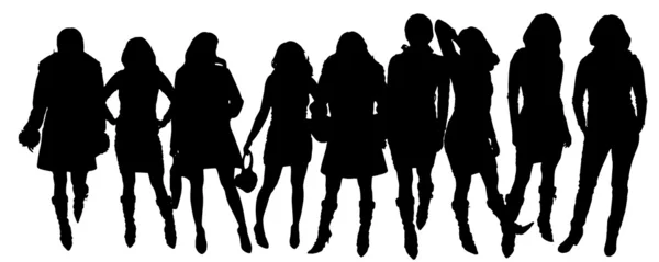 Vector silhouettes of women. — Stock Vector