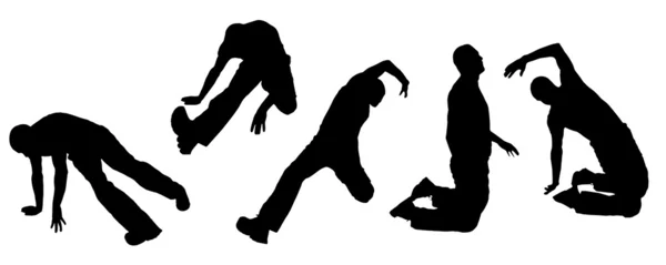 Silhouette vettoriali di persone che ballano . — Vettoriale Stock