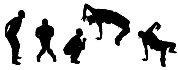 Vector silhouetten van mensen dansen. — Stockvector