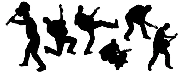 Silhouette vectorielle du guitariste — Image vectorielle