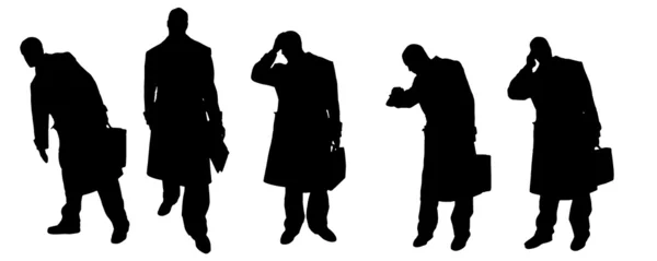 Vector silhouetten van ondernemers — Stockvector