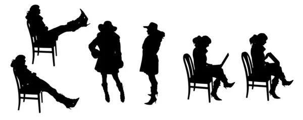 Vector Silhouettes of people — Stock Vector