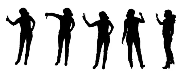 Vector Silhouettes of woman — Stock Vector