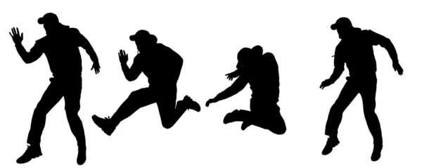 Vector silhouetten van mensen dansen. — Stockvector