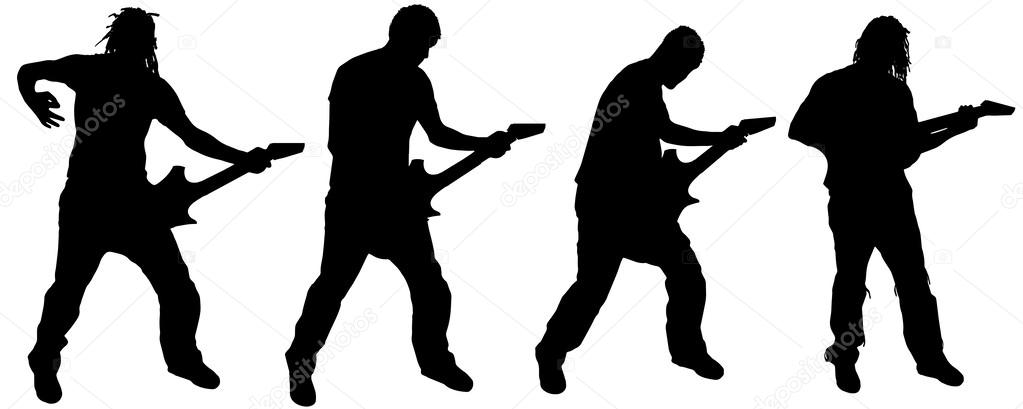 vector silhouette of guitarist