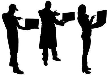 Vector silhouettes erkek ve kadın.