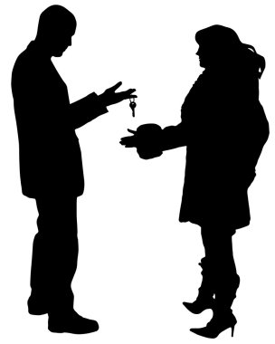 Vector silhouettes erkek ve kadın.