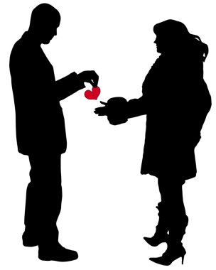 Vector silhouettes erkek ve kadın.