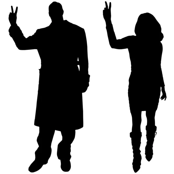 Vector silhouettes erkek ve kadın. — Stok Vektör