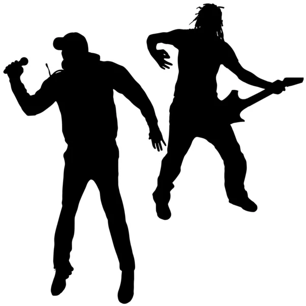 Zwarte vector silhouet mannen. — Stockvector