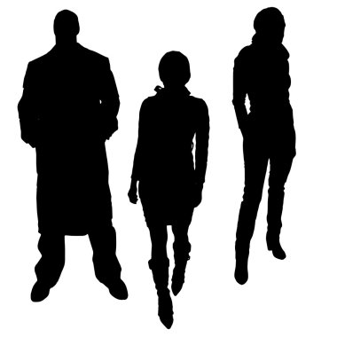 insanların siluet vektör.
