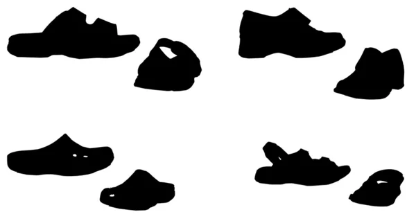 Silueta vectorial de zapatos . — Vector de stock