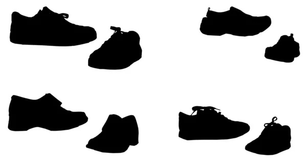 Silueta vectorial de zapatos . — Vector de stock