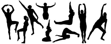 vektör siluet yoga.