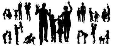 vector silhouet van familie.