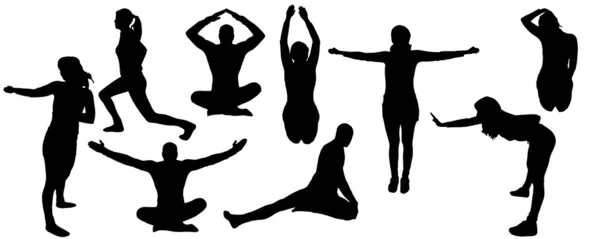 Silhouette vectorielle yoga . — Image vectorielle