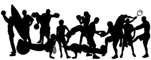 Silhouette vectorielle des sports . — Image vectorielle