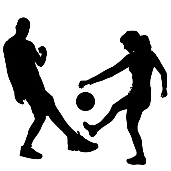 Vector silhouettes futbol. — Stok Vektör