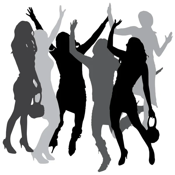 Vector silhouette of women. — Stock Vector