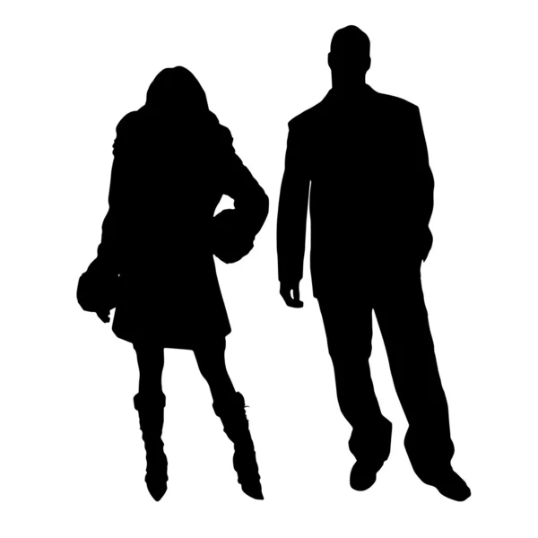 Vector silhouettes erkek ve kadın. — Stok Vektör