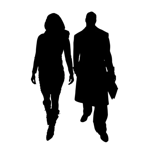 Vector silhouetten man en vrouw. — Stockvector