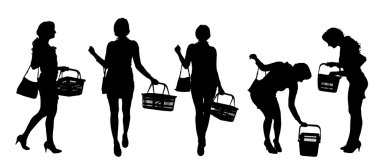 bir kadının siluet vektör.