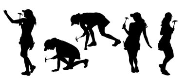 bir kadının siluet vektör.