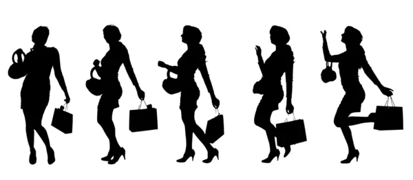 Vector silhouet van een vrouw. — Stockvector