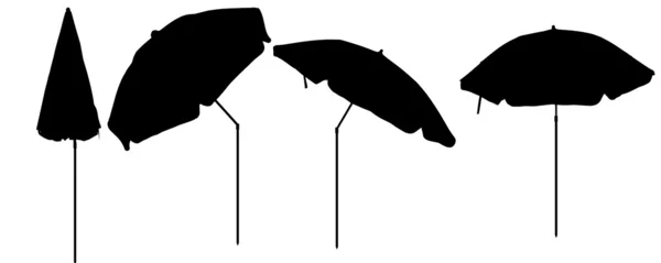 Silhouettes vectorielles de parasols de plage . — Image vectorielle
