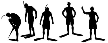 bir dalgıç siluet vektör.