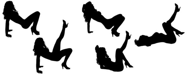 Silhouette vettoriali di donne sexy . — Vettoriale Stock